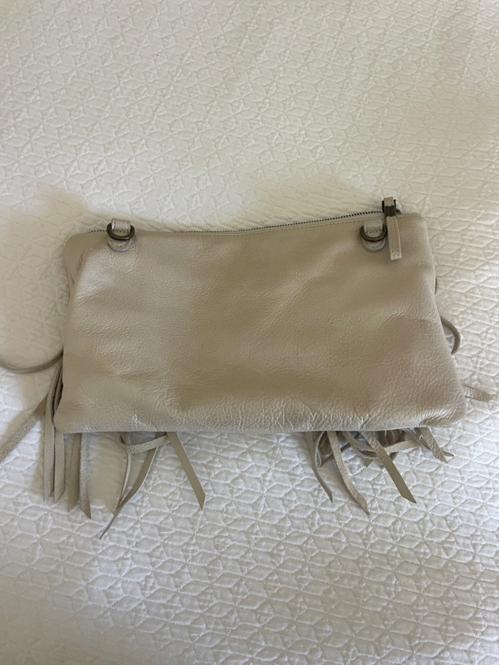 Liebeskind Beige Fringe Leather Clutch - Picture 2 of 4